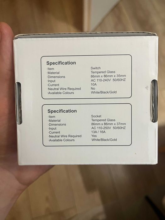 Szklany Dotykowy Włącznik Światła AC 240 V, W