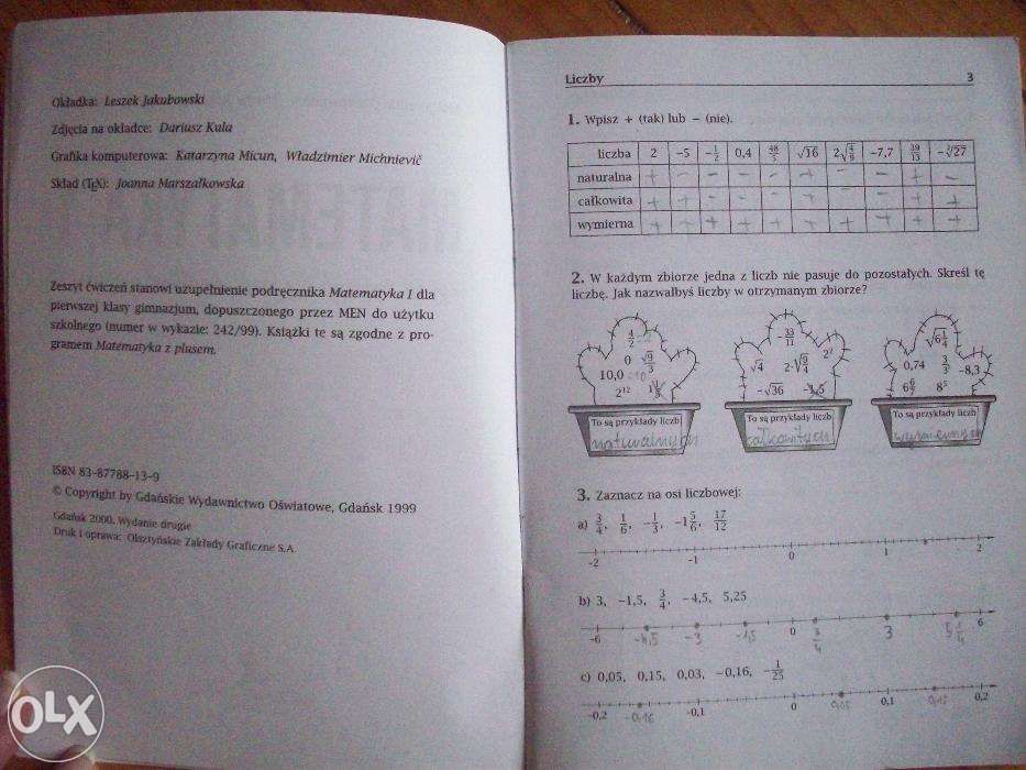 Matematyka 1 używany zeszyt ćwiczeń Matematyka z Plusem