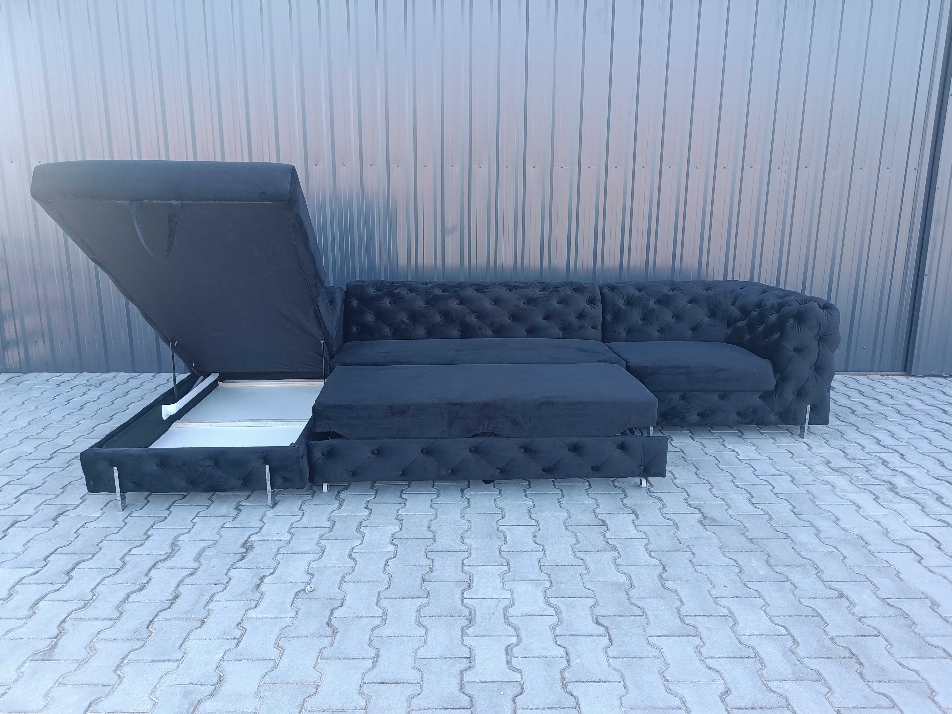 Narożnik Chesterfield pikowany Glamour
