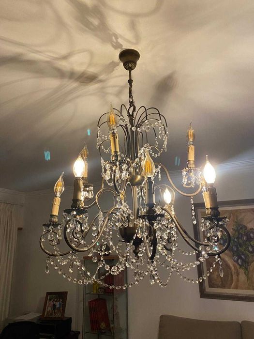 Candeeiro de teto/Lustre em Cristal