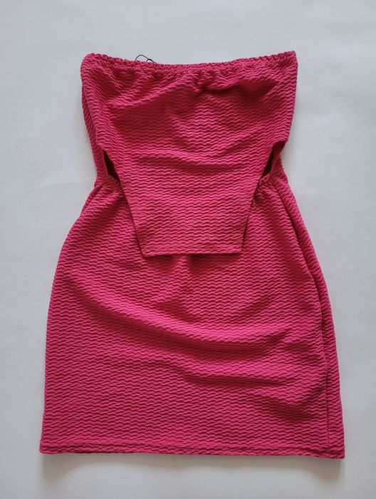 Nowa różowa krótka obcisła sukienka mini z wycięciami S 36