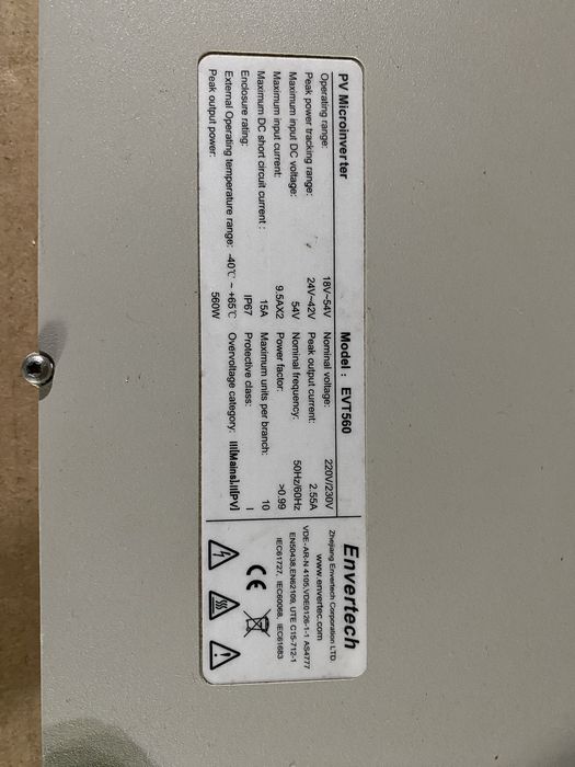 Inversor Envertech evt560 novo