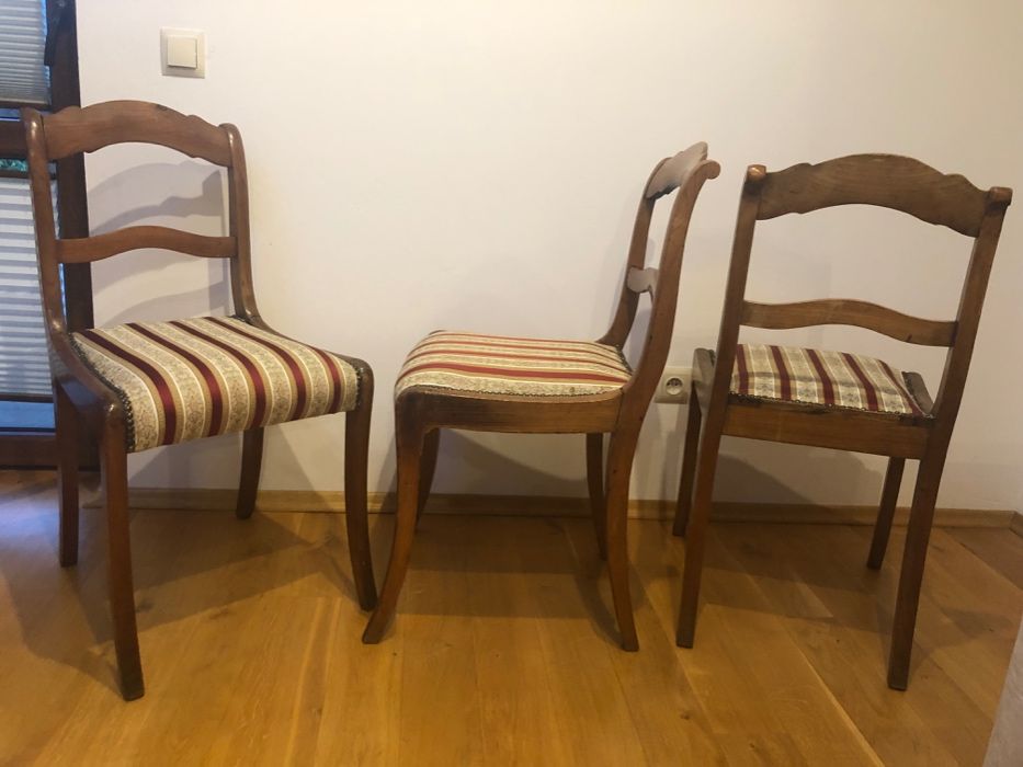 Sofa rustykalna dwuosobowa + trzy krzesła