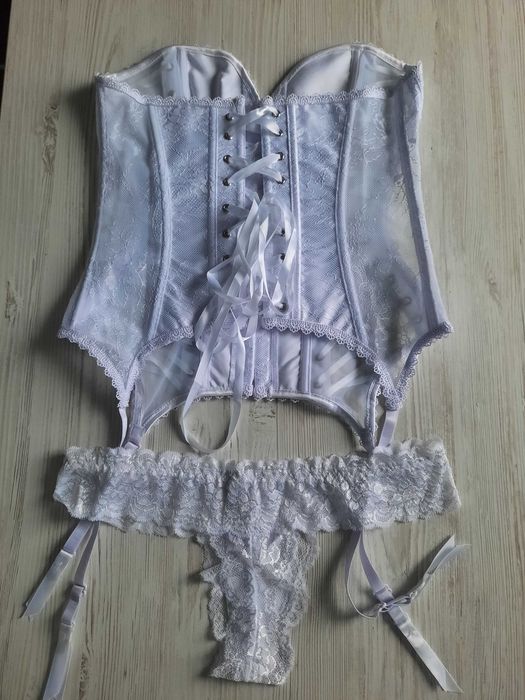 Белый свадебный корсет M L Adore me Victoria's secret утягивающий