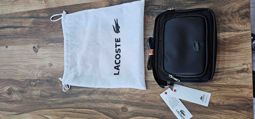 LACOSTE oryginalna nerka, listonoszka, saszetka. Dowód zakupu. NOWA.
