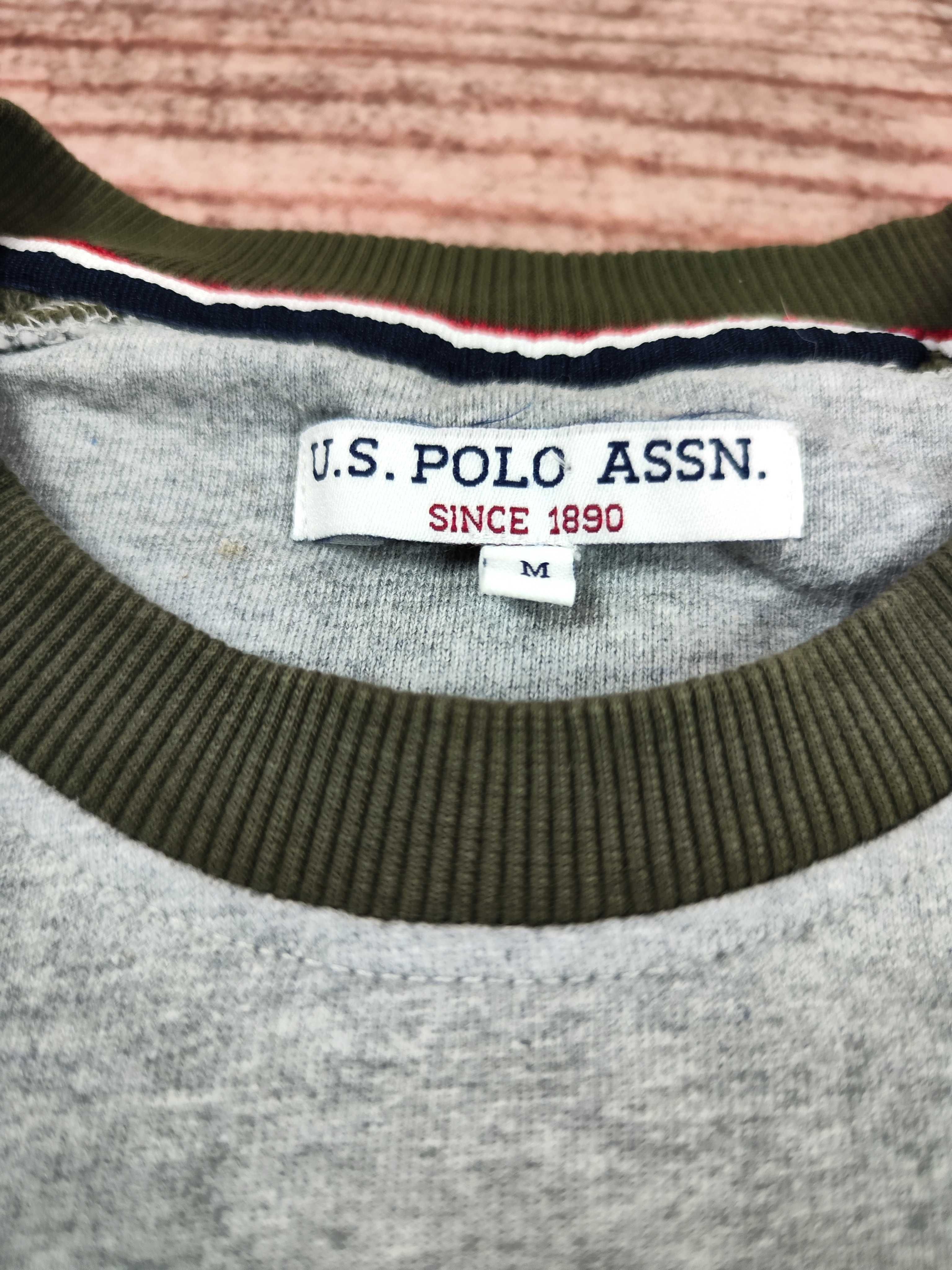 Bluza U.S Polo Assn męska szara khaki crewneck r. M