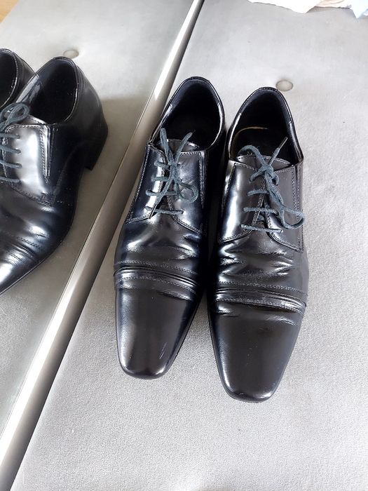 Męskie półbuty trzewiski Aldo Lasocki CCC roz 41 czarne lakierowane