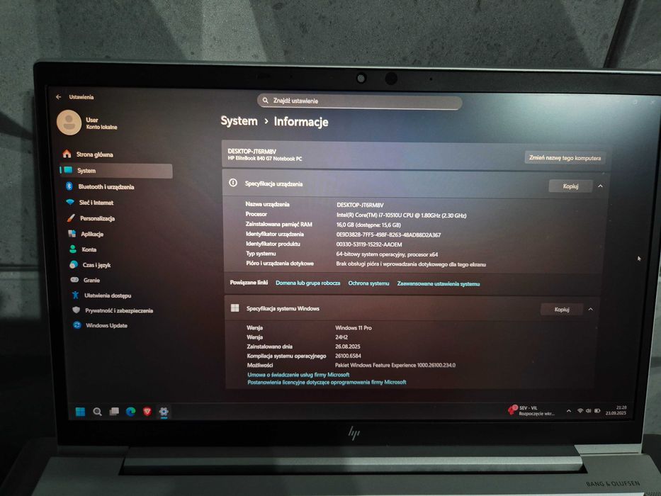 HP EliteBook 840 G7 • i7‑10510U • 16GB DDR4 • 256GB SSD • LTE • GPS
