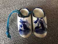 Porcelanowe mini buciki niebieskie Holandia