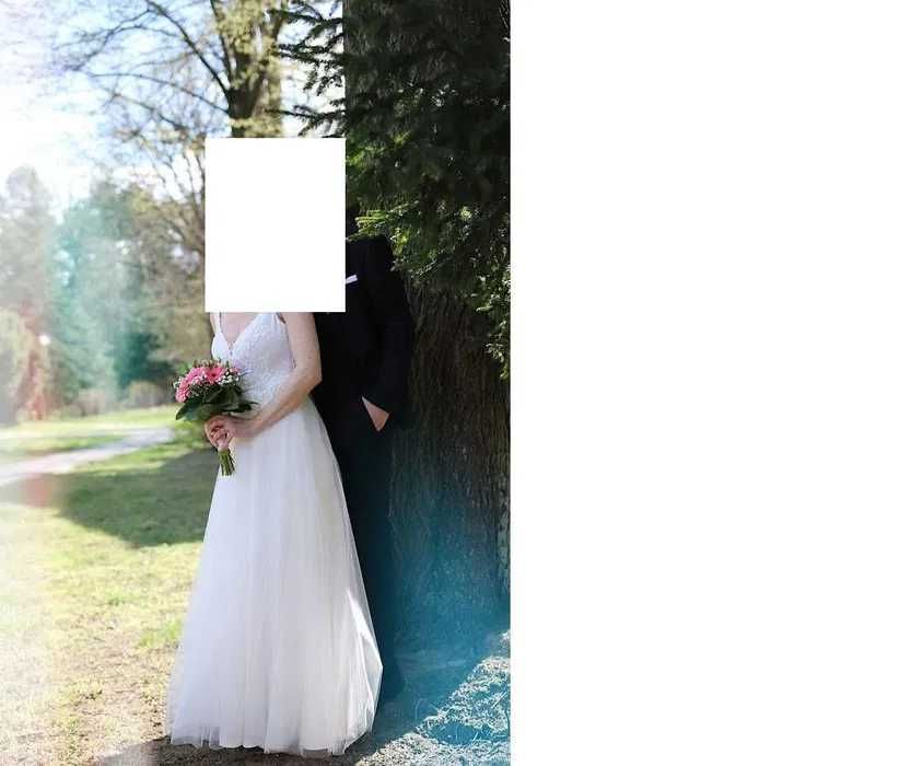 Suknia ślubna S 36 princess księżniczka brokat Dama Couture