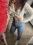 Sweter azurowy wiazany M