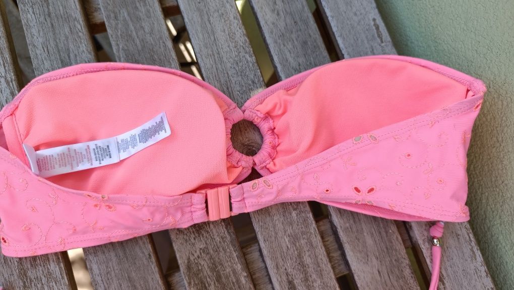 Strój kąpielowy damski Primark ażurek neonowy róż