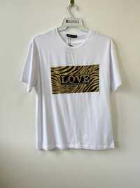 T-shirt damski biały love r.S