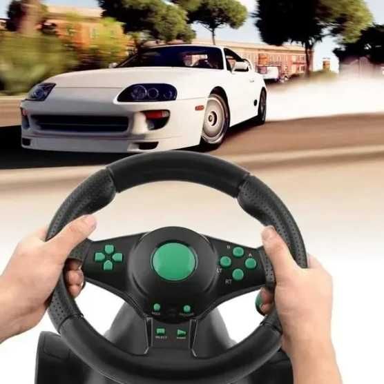 Игровой мультимедийный универсальный руль с педалями для ПК