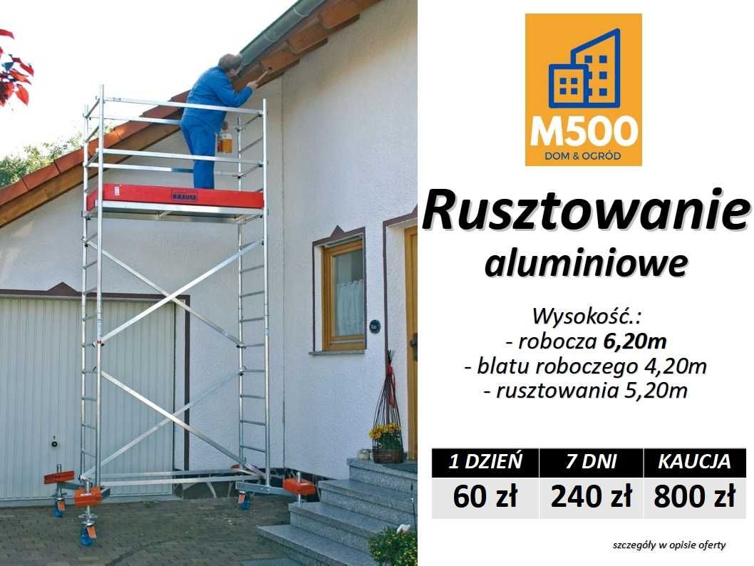 Wynajem RUSZTOWAŃ 6m aluminiowe lekkie mobilne wypożyczę wynajem