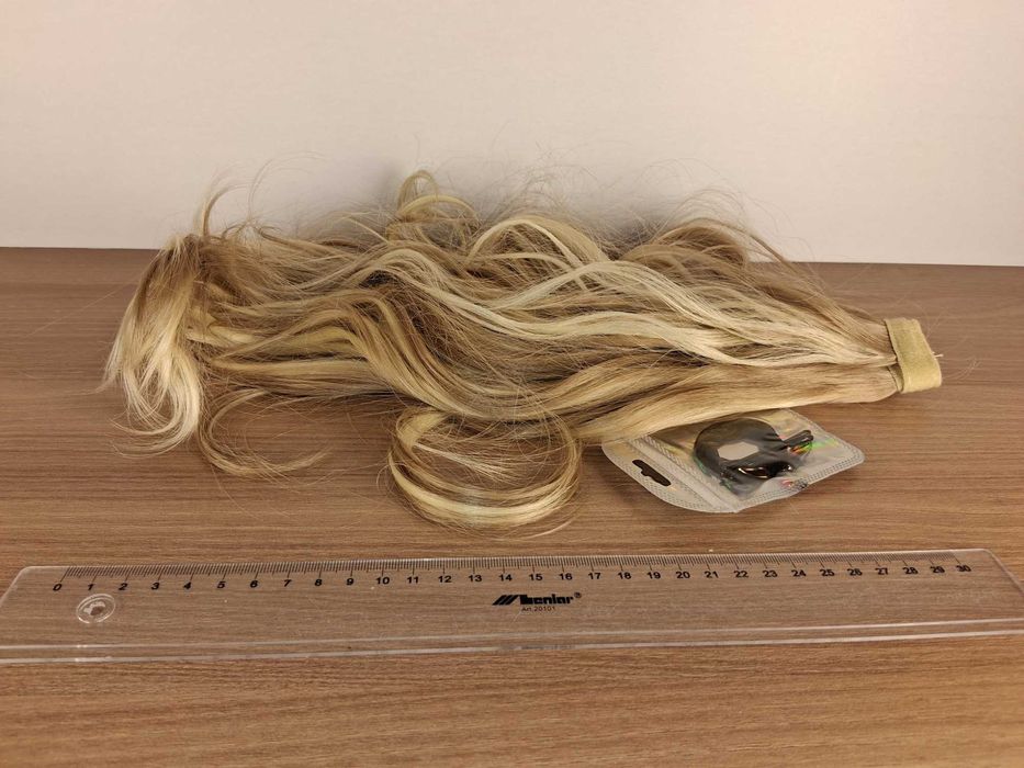 Y082 Włosy Doczepiane Blond Kit Syntetyczne Długie Proste Loki Clip-In