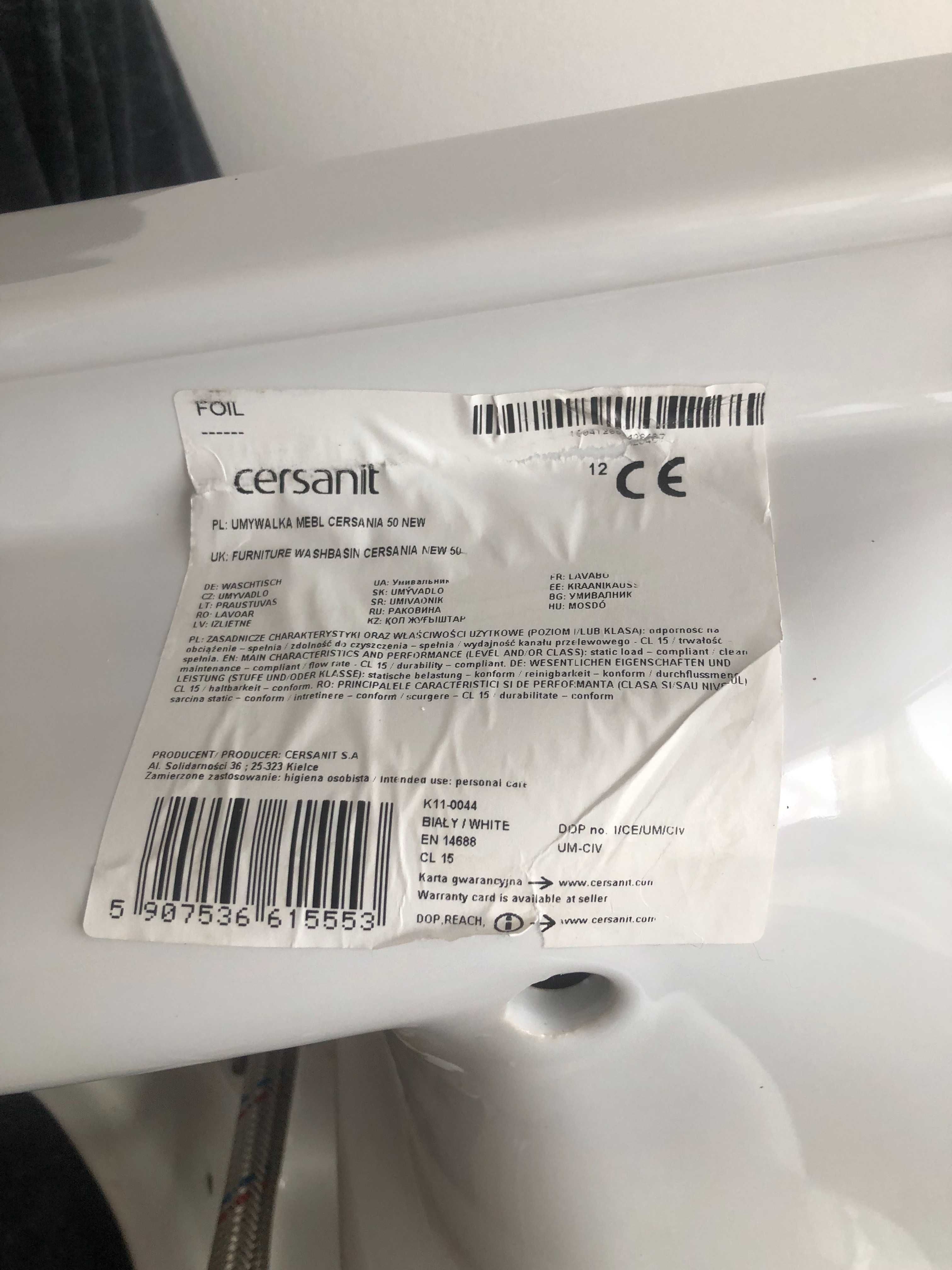 Cersanit umywalka meblowa Cersania 50 z baterią KFA HALIT używana