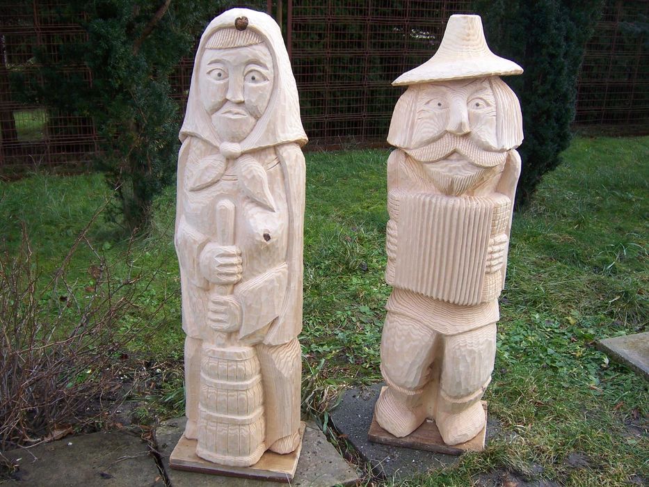 Rzeźby Ogrodowe Z Drewna , Dekoracje Ogrodowe