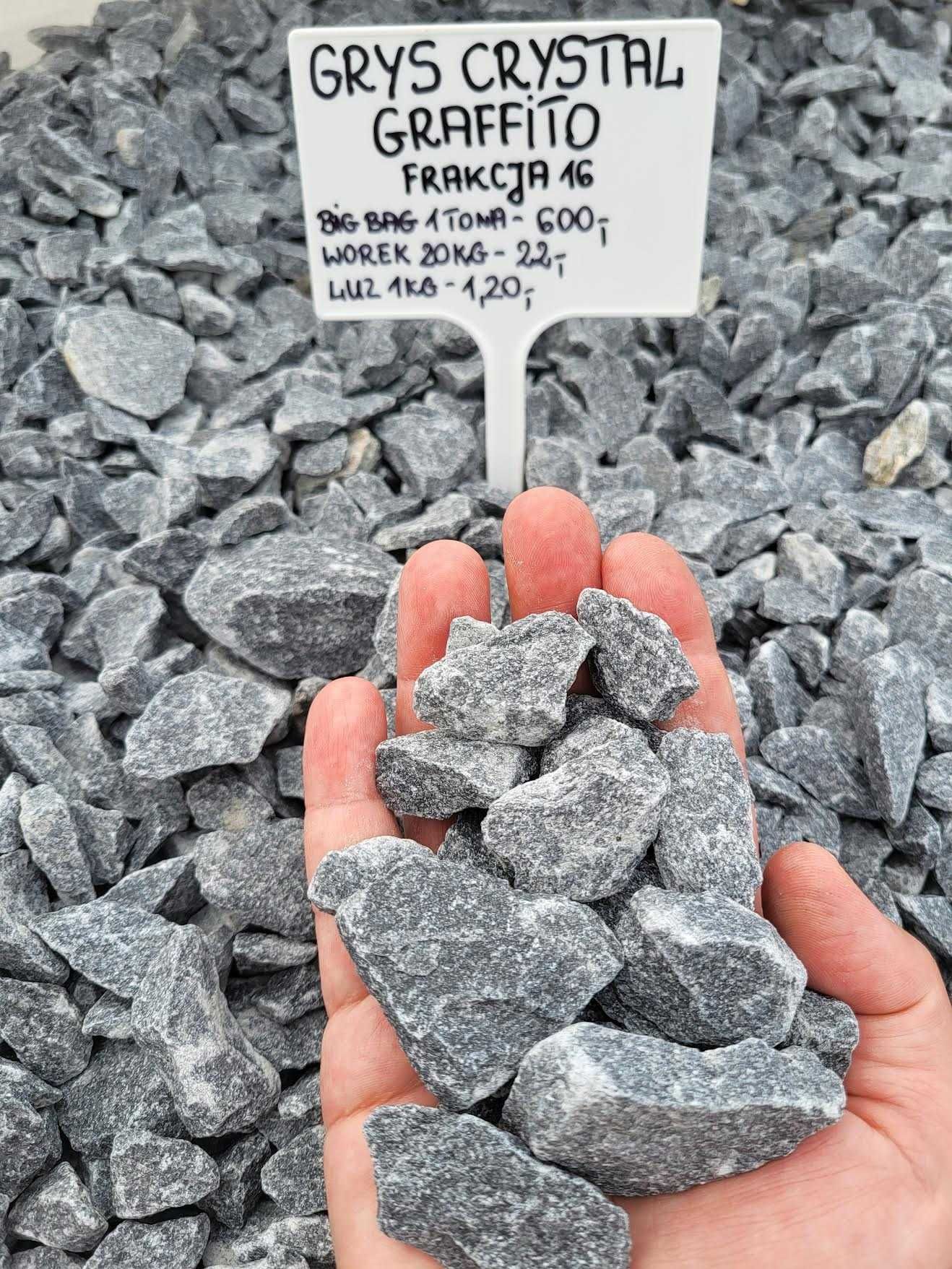 Grys Crystal White 16 Kamienie ogrodowe dekoracyjne ozdobne