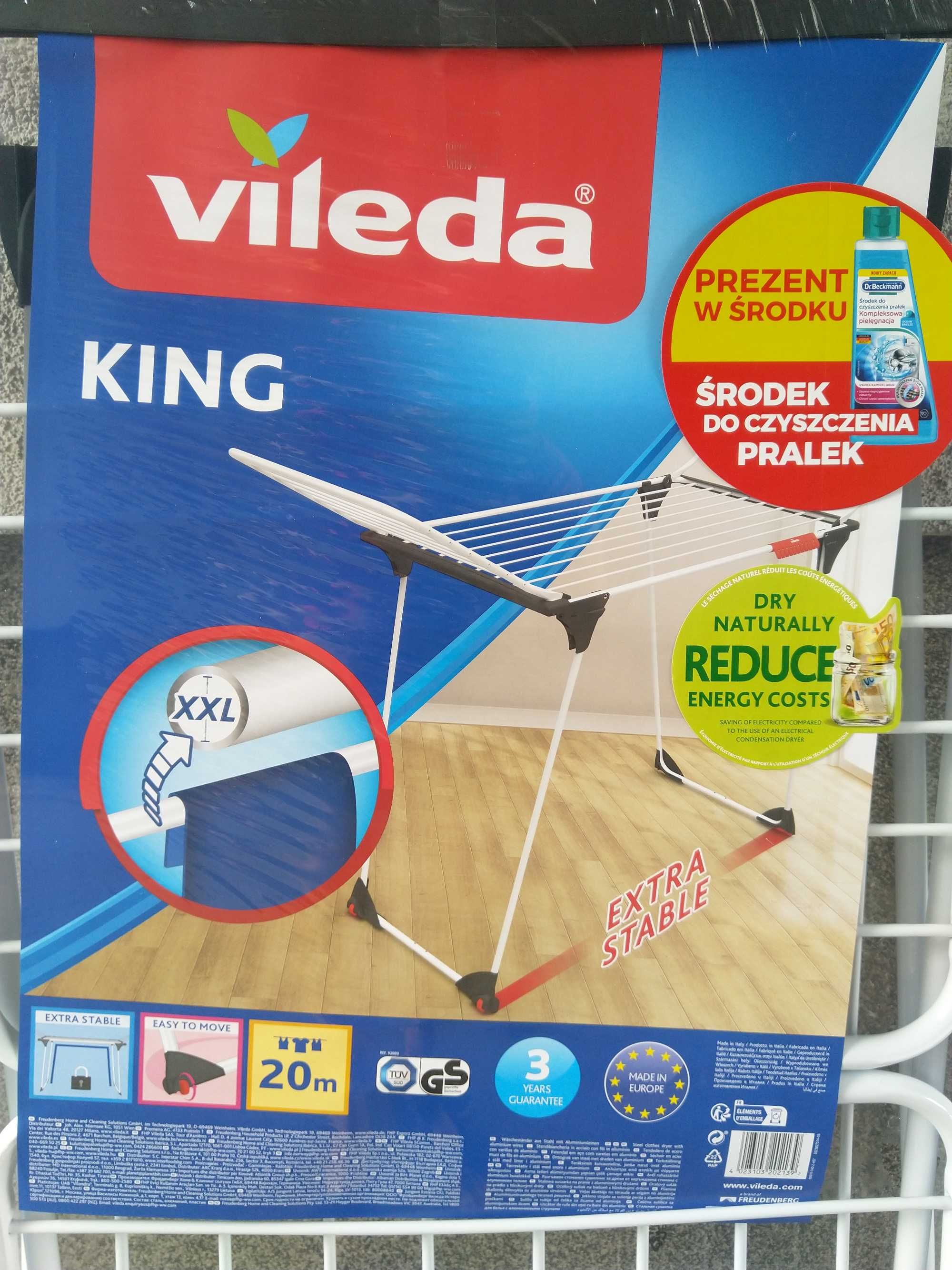 NAJTANIEJ Suszarka Na Bieliznę Pranie Ubrania KING Kółeczka + Płyn