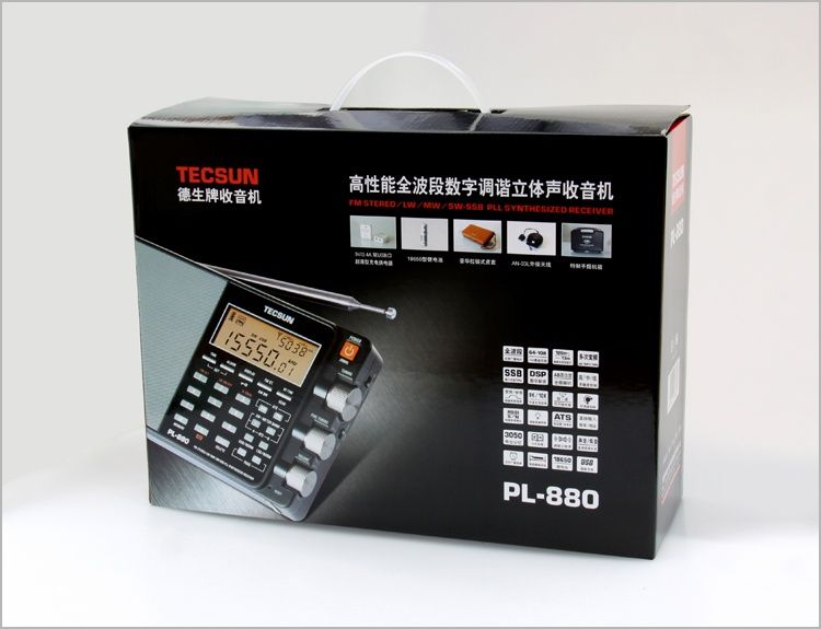 Всеволновый радиоприемник Tecsun PL-880 ДВ СВ КВ SSB FM Li-Ion 3,7 В