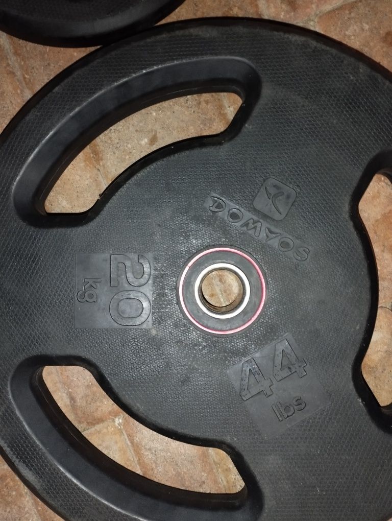 Sztanga z obciążeniem gumowanym 28mm ZESTAW 90KG