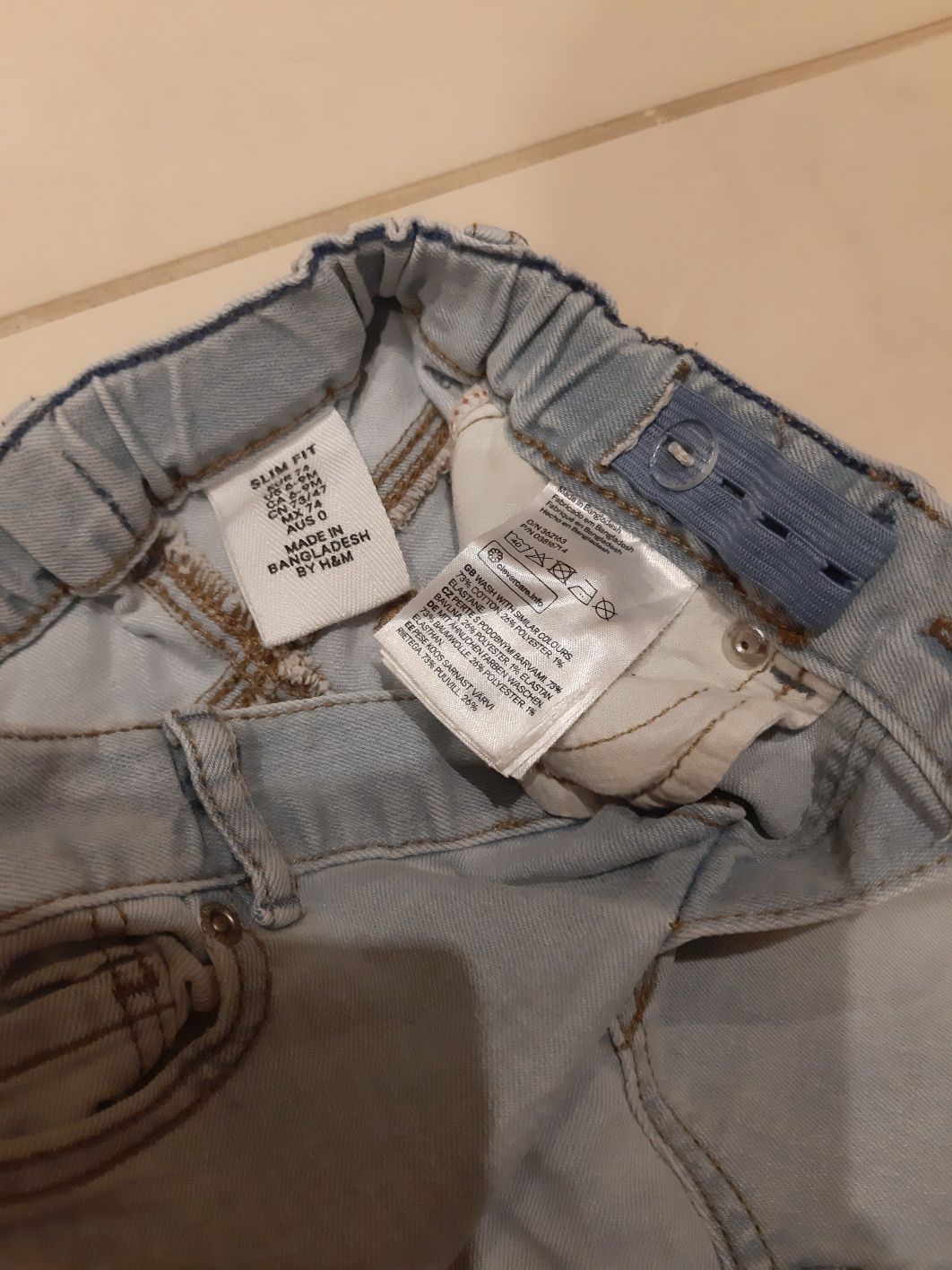 Spodnie jeansowe rozm. 74 H&M