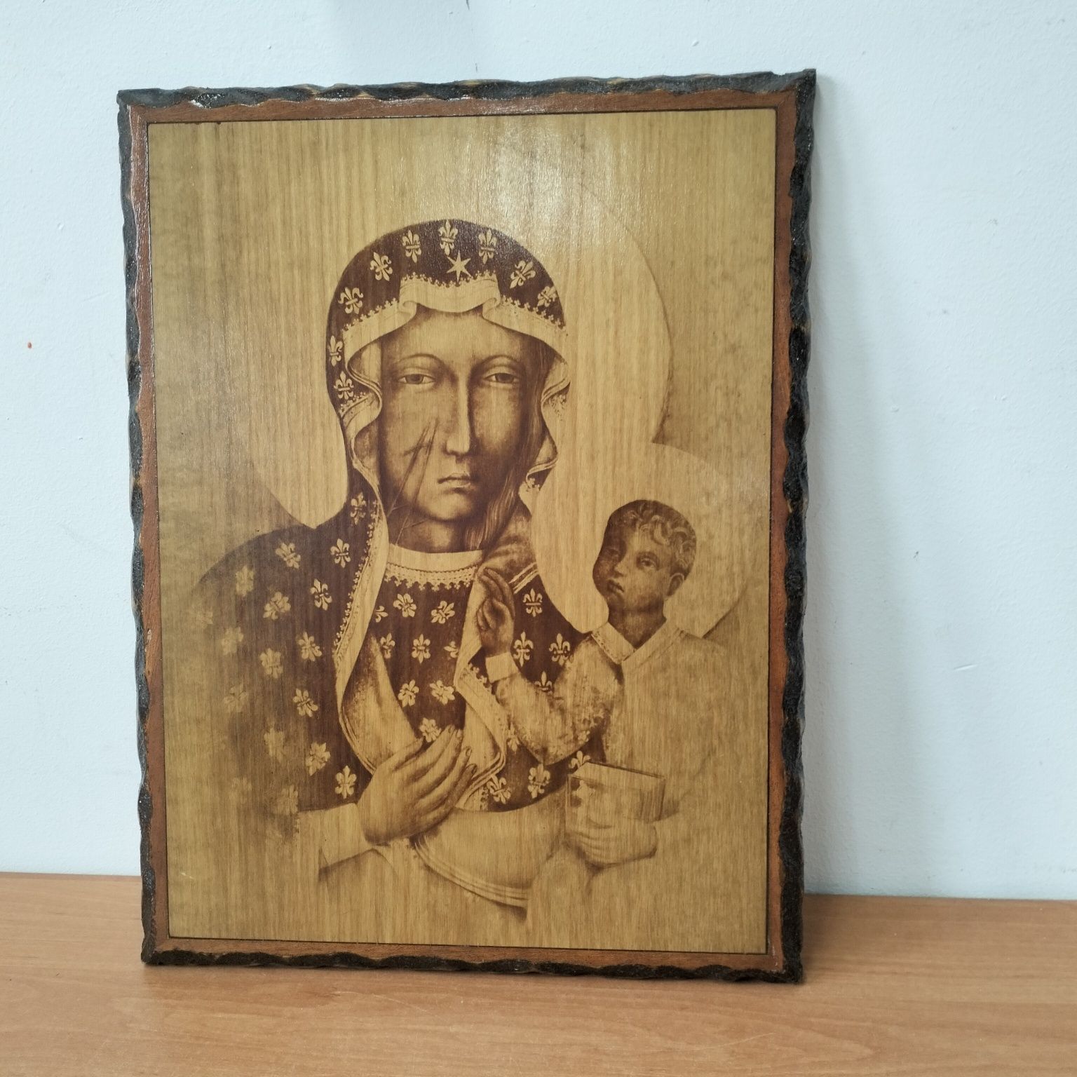 Piękny obraz drewniany Matka Boska Częstochowska