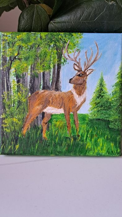 Obrazu namalowany akrylem na płótnie 15×15