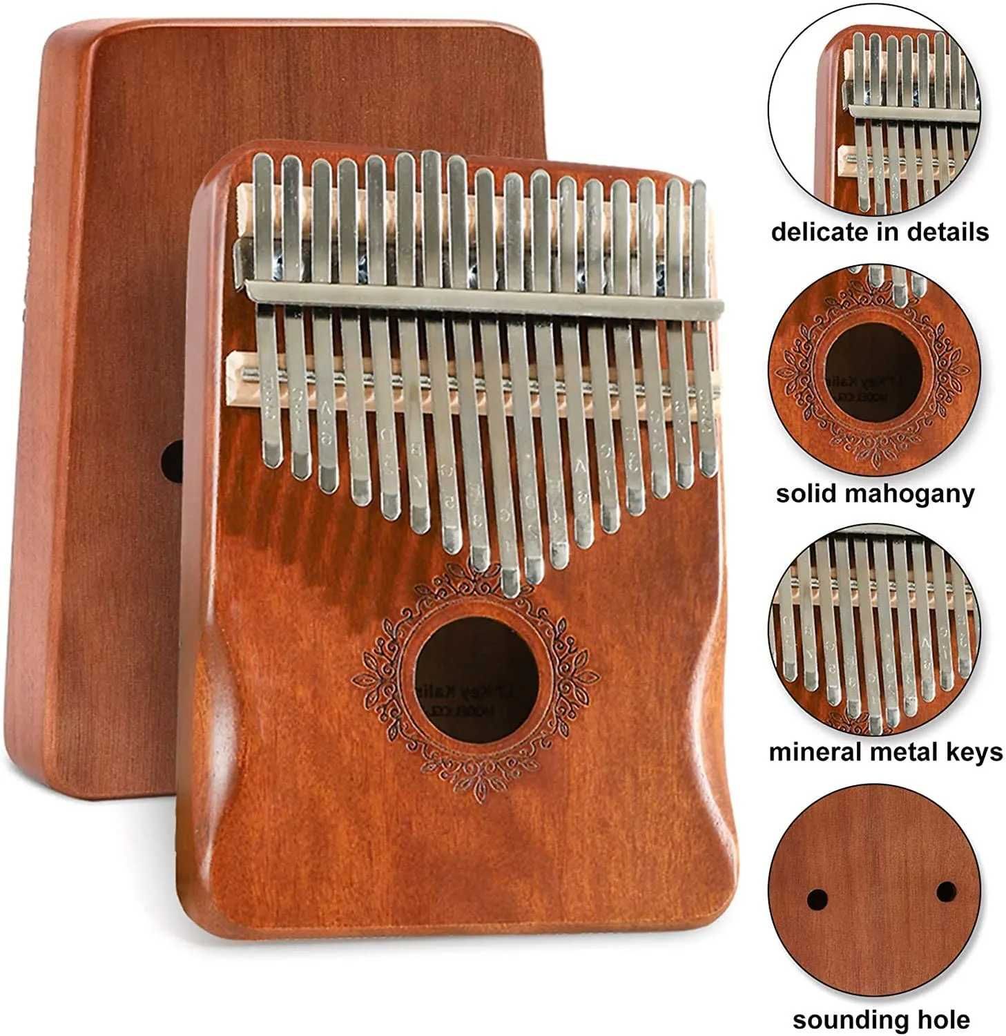 Kalimba piano de dedo com 17 teclas