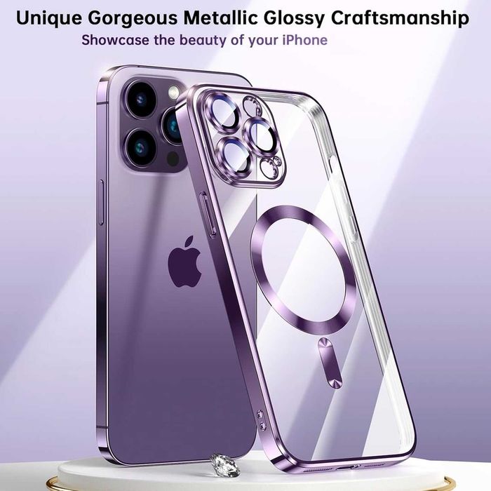Magnetyczne Etui plecki do Apple iPhone 14 Pro Max fioletowy