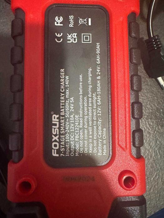 Зарядний пристрій  Foxsur 12V-24V 10A ОРИГІНАЛ