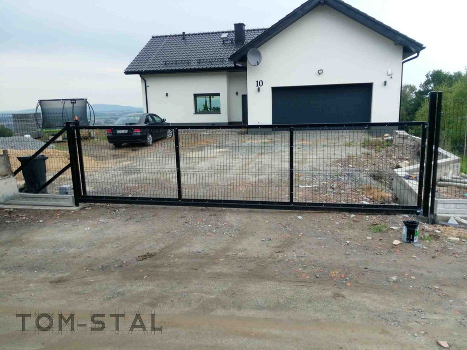 BRAMA PRZESUWNA - wypełniona panelem fi 4mm - dostawa cała polska