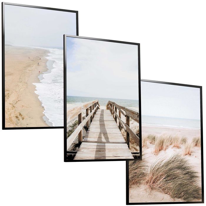 50x40 obrazy w ramie plakaty ramka PLAŻA FALE TRAWA PIASEK BOHO