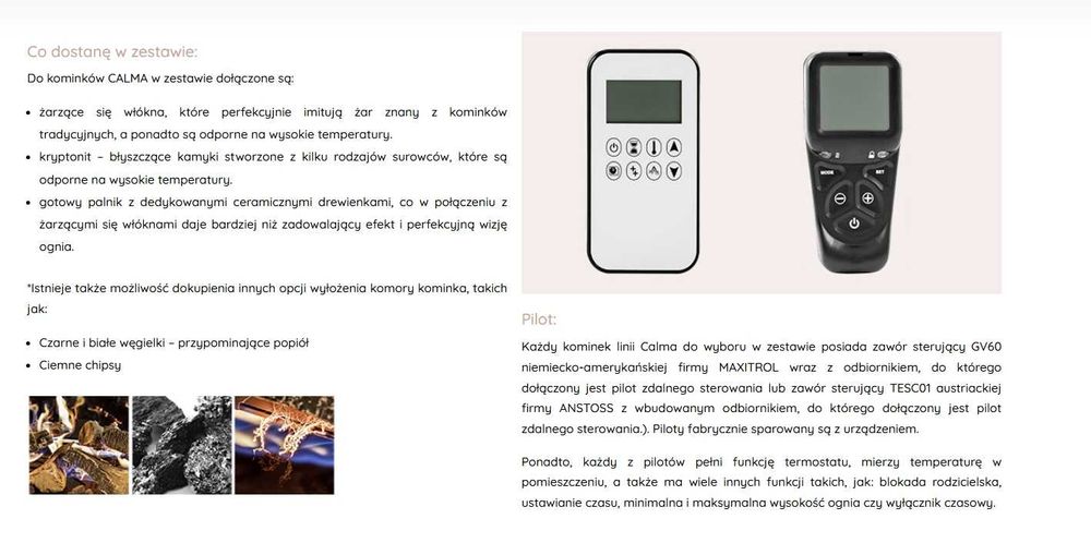 Kominek narozny gazowy Calma Hitze
