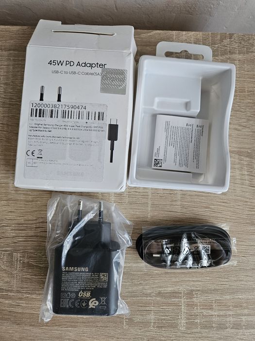 Ładowarka Samsung 45W + kabel 5A czarna ! Nowa !