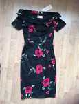 NOWA czarna sukienka pencil dress Belle Poque pin up off shoulder