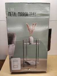 Stolik metalowy z lustrzanymi blatami 65 cm