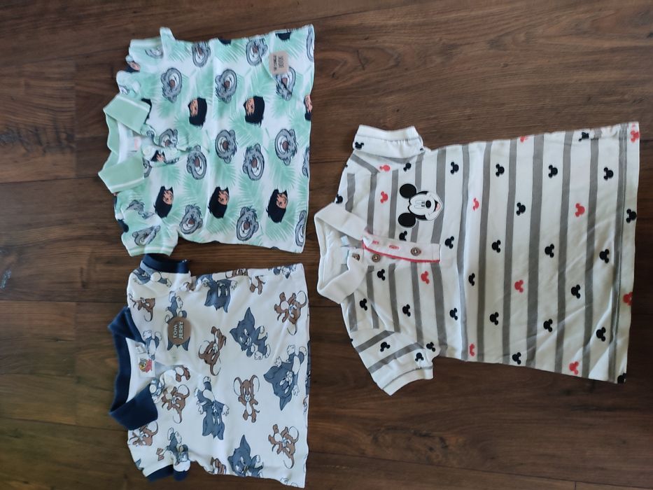 Koszulka polo chłopięca rozmiar 80. Zestaw 3 sztuk