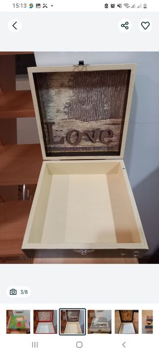 Caixa decorada com tecnica decoupage e pintada a mão