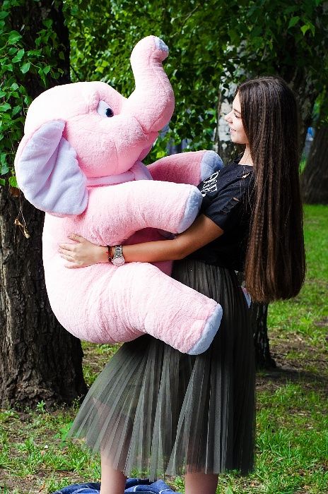 Большой плюшевый слоник Дамбо 120 см. Огромный мягкий слон