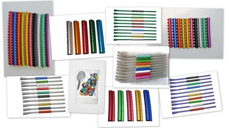 Znaczniki dla ptaków plastikowe 4mm mix kolorów 100szt falista,łąkówki