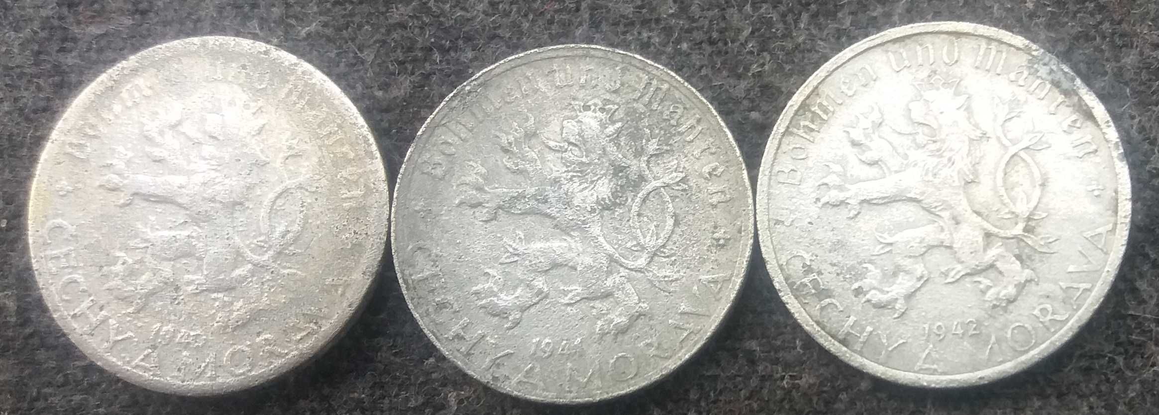 монета 20 гелеров 1940, 1941, 1942 год