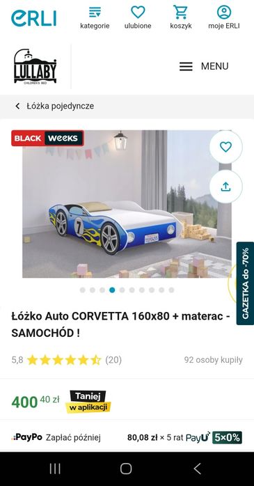 Łóżko dziecięce dla chłopca