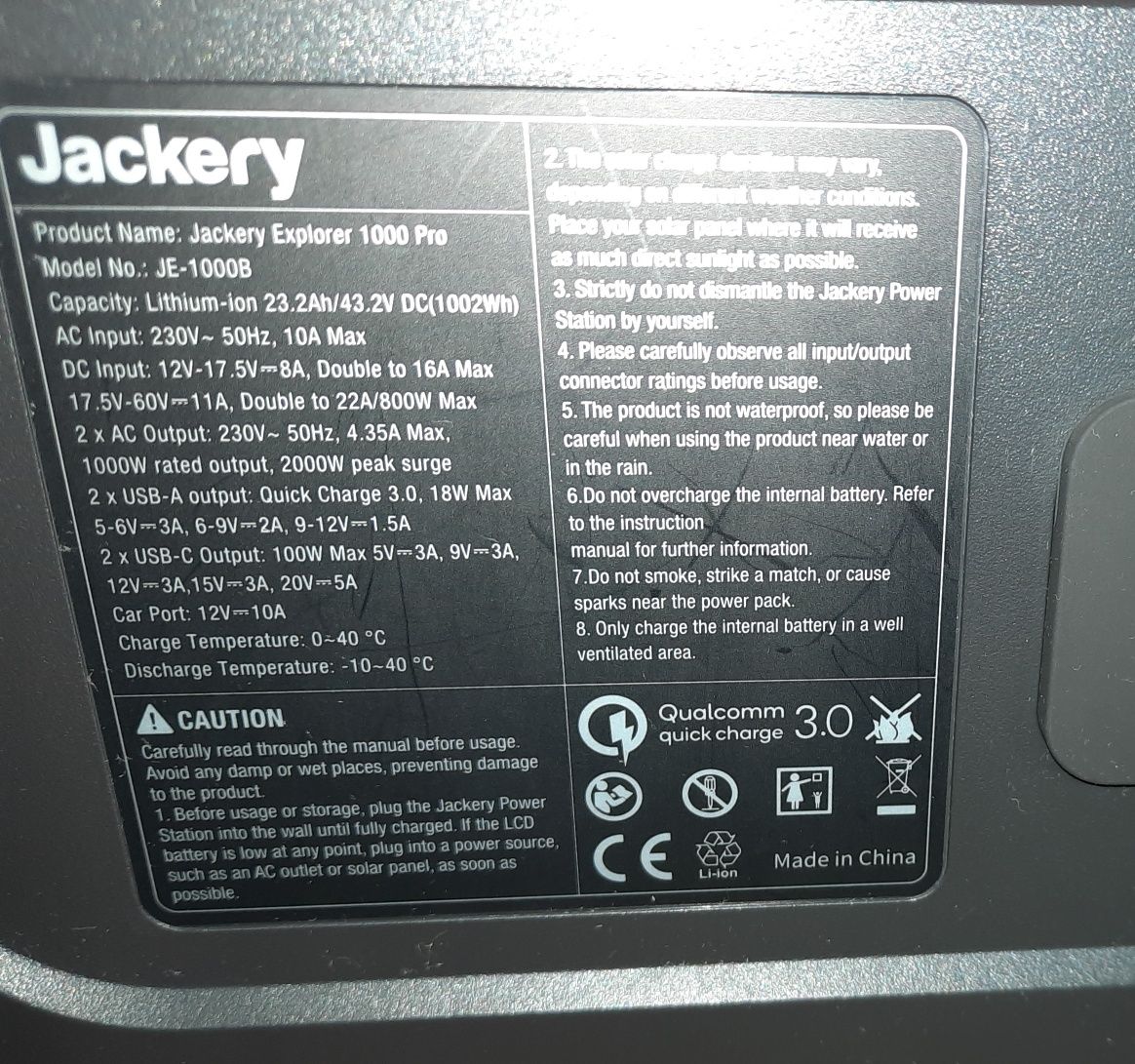 Станція зарядна  jackery 1000pro