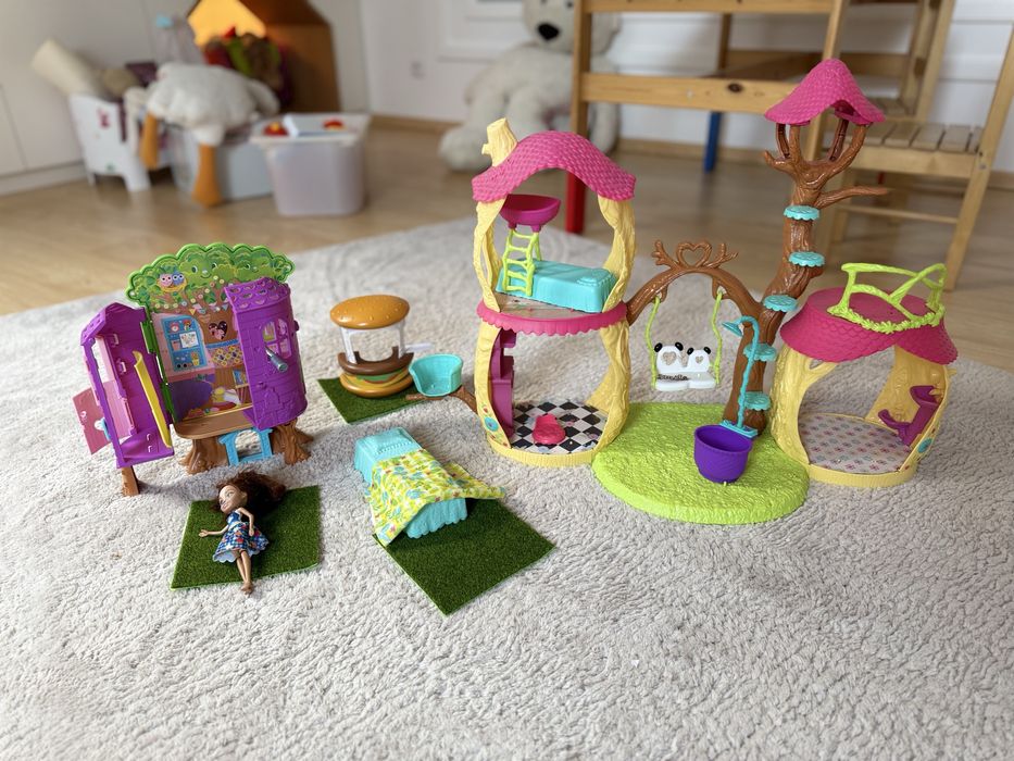 Duży domek ENCHANTIMALS + Lalka + Mebelki + gratis
