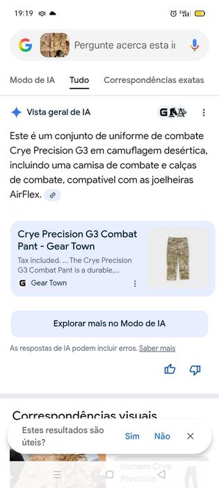 Uniforme Combate+Capacete 139€. Oportunidades