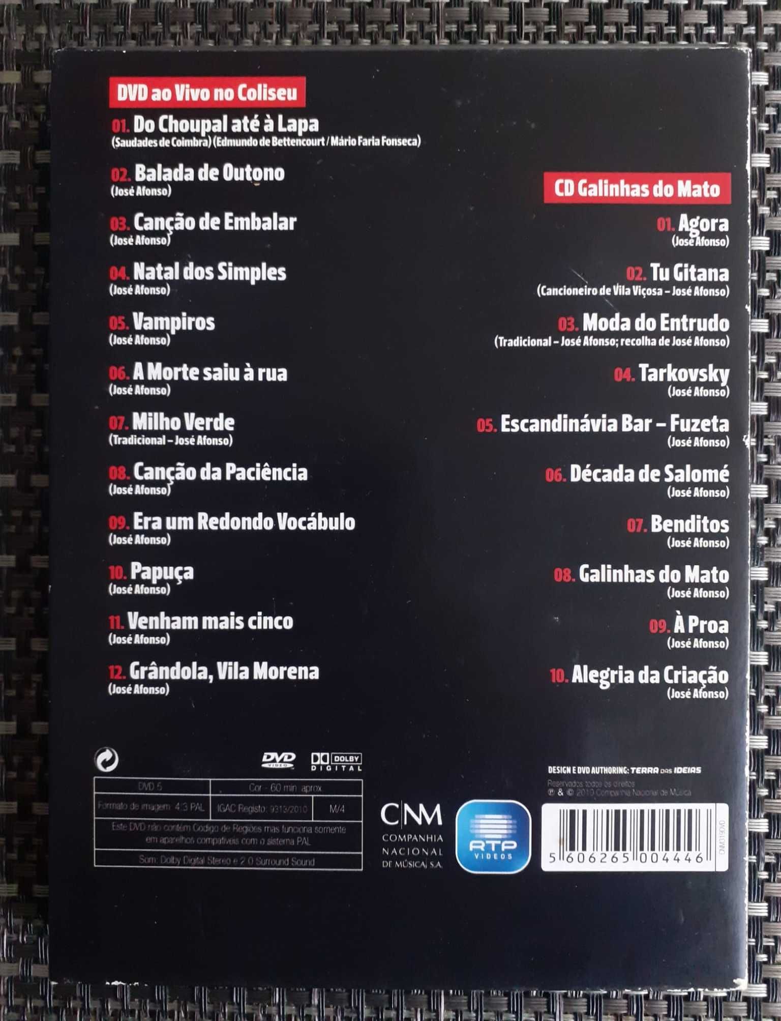 José Afonso - Ao Vivo No Coliseu - Edição Especial Limitada DVD + CD