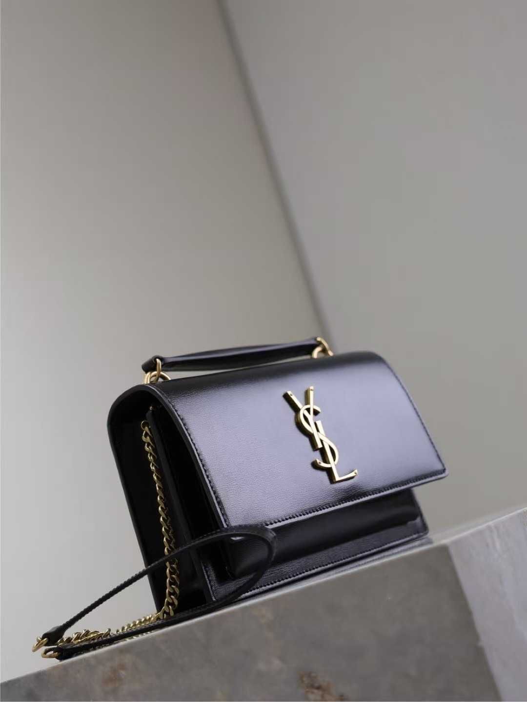 Saint Laurent Sunset Top Handle in Smooth Leather