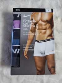 Nowe męskie bokserki Nike 3 pack M szare niebieskie liliowe